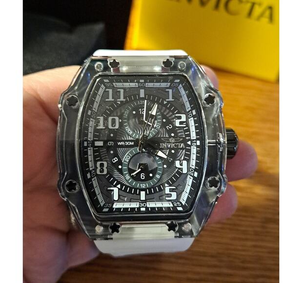 Invicta 48719 Racing Cyclone Men's Watch 48.8mm White Band Unisex - Picture 1 of 4